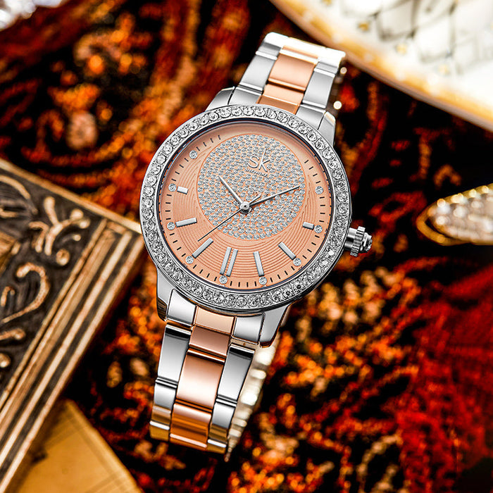 Sk  Ladies Watch - Two Tone Silver