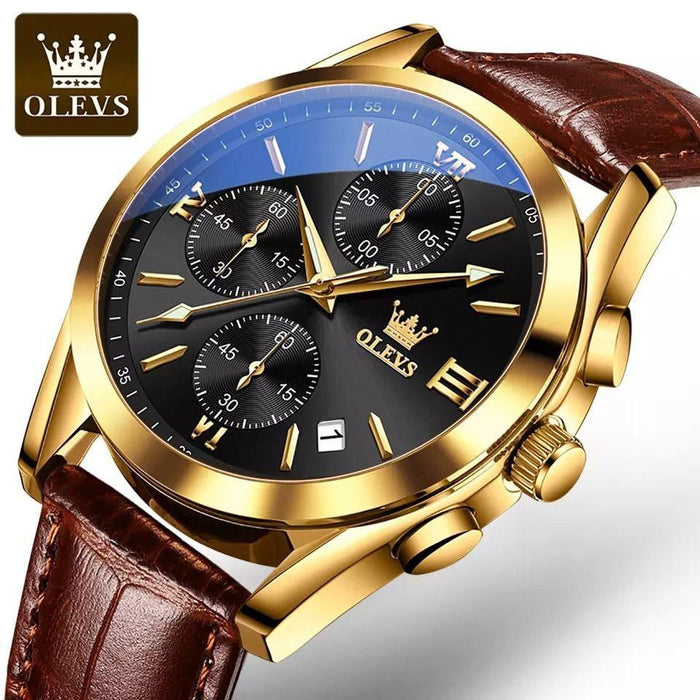 Olevs 2871 gents leather watch