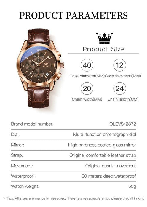 Olevs 2871 gents leather watch