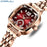 CRRJU Ladies Red square dial watch