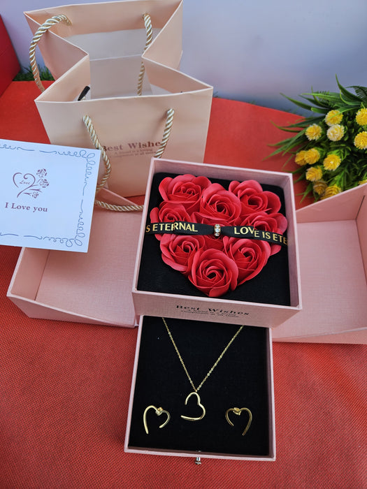 Ladies earrings and necklace valentine gift set