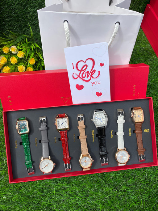 Ladies 7 in 1 lucky fox watch set